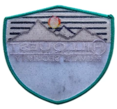 Custom Embroidered Patch Example: Hillquest Private Security Emblem-Back Side
