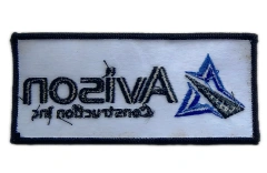 Custom Embroidered Patch Example: Avison Construction Inc. Logo-Back Side