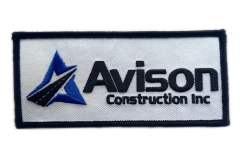 Custom Embroidered Patch Example: Avison Construction Inc. Logo-Front Side