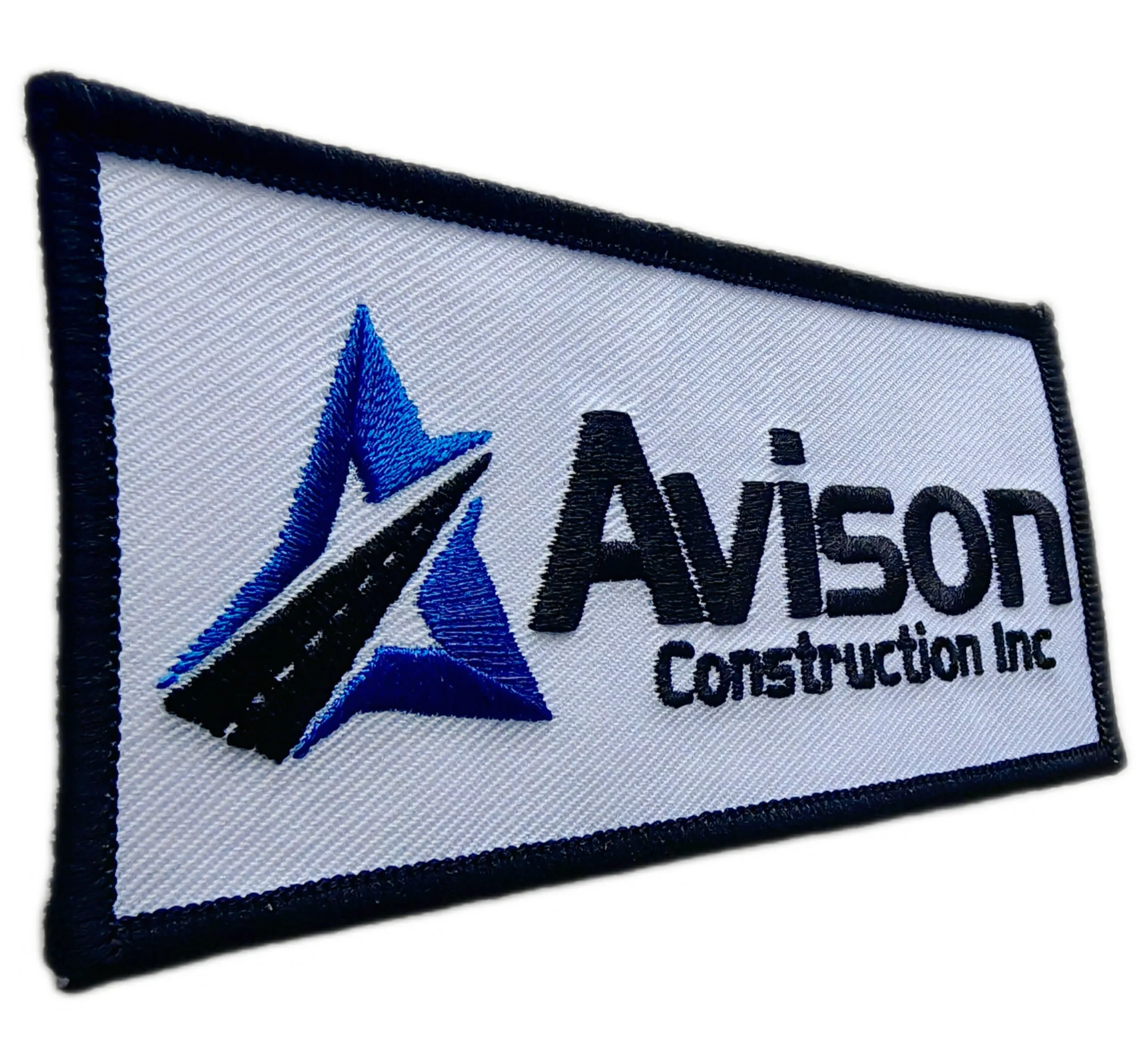 Custom Embroidered Patch Example: Avison Construction Inc. Logo-Left Side
