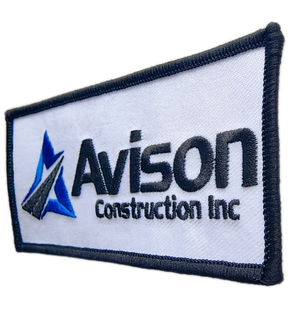 Custom Embroidered Patch Example: Avison Construction Inc. Logo-Right Side