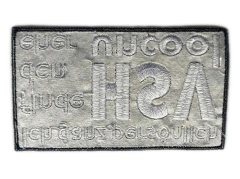 Custom Embroidered Patch Example: "Ich finde HSV eher uncool" Text-Back Side