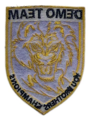 Custom Embroidered "Demo Team Champions" Yellow Lion Patch-Back Side