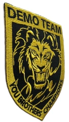 Custom Embroidered "Demo Team Champions" Yellow Lion Patch-Left Side