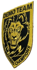 Custom Embroidered "Demo Team Champions" Yellow Lion Patch-Right Side