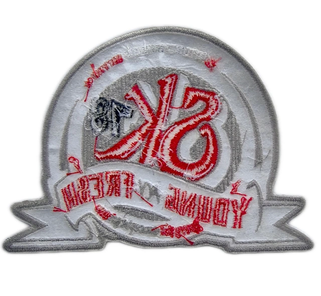 Custom Embroidered Patch Example: "SK 78 Young & Fresh" Design-Back Side