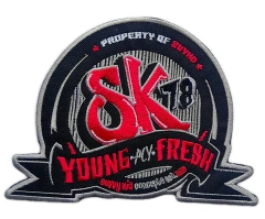 Custom Embroidered Patch Example: "SK 78 Young & Fresh" Design-Front Side