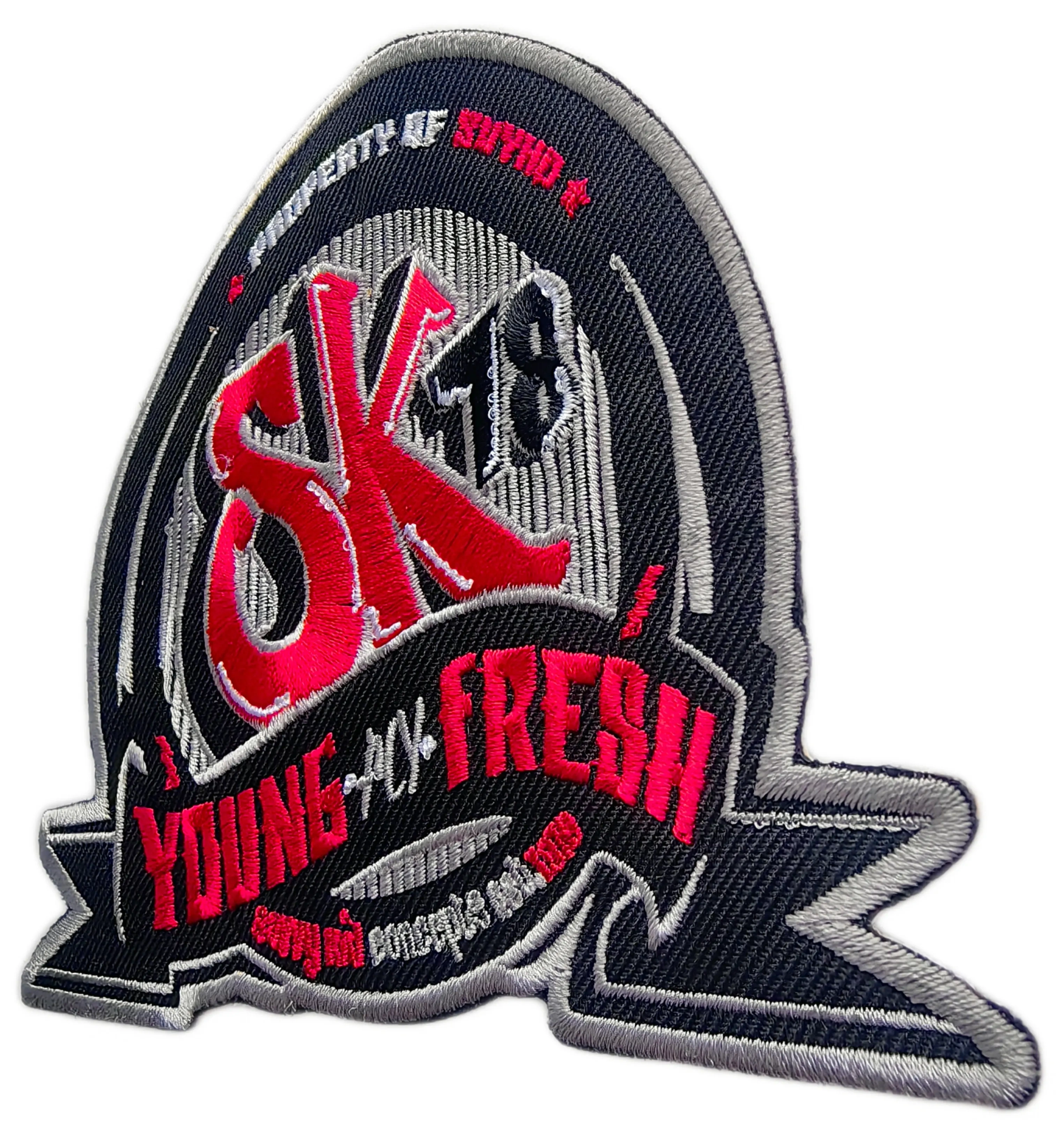 Custom Embroidered Patch Example: "SK 78 Young & Fresh" Design-Right Side