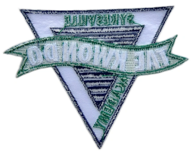 Custom Embroidered Patch Example: Sykesville Taekwondo Academy Logo-Back Side