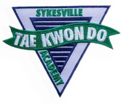 Custom Embroidered Patch Example: Sykesville Taekwondo Academy Logo-Front Side