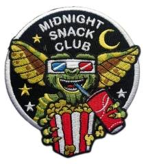Custom Embroidered Patch Example: "Midnight Snack Club" Gremlin-Front Side