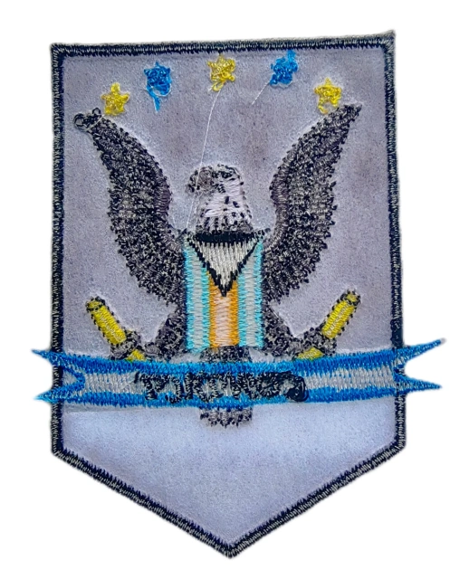Custom Embroidered Patch Example: Military Style Eagle & Swords-Back Side