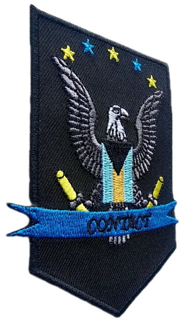 Custom Embroidered Patch Example: Military Style Eagle & Swords-Left Side