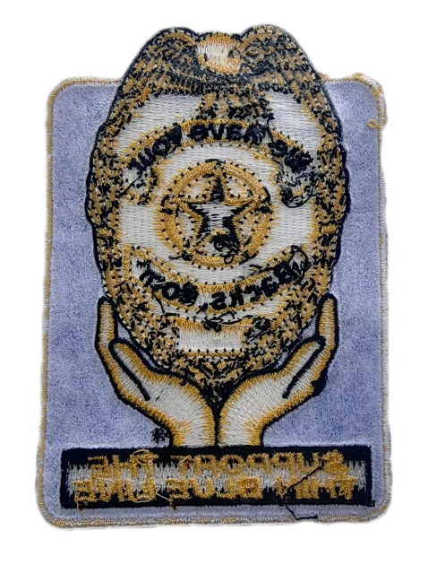 Custom Embroidered Patch Example: "Support The Thin Blue Line" Badge-Back Side