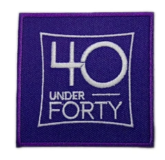 "40 Under Forty" Square Recognition Sample Patch-Front Side