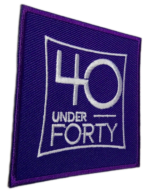 "40 Under Forty" Square Recognition Sample Patch-Left Side