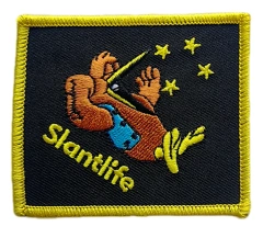Custom Embroidered Patch Example: "Slantlife" Character Design-Front Side