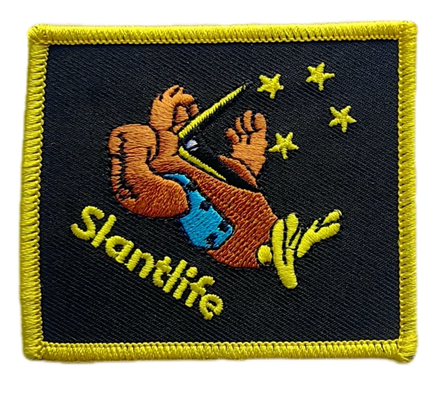 Custom Embroidered Patch Example: "Slantlife" Character Design-Front Side