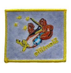 Custom Embroidered Patch Example: "Slantlife" Character Design-Back Side