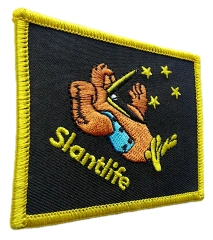 Custom Embroidered Patch Example: "Slantlife" Character Design-Left Side