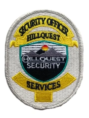 Custom Embroidered Patch Example: Hillquest Security Officer Emblem-Front Side