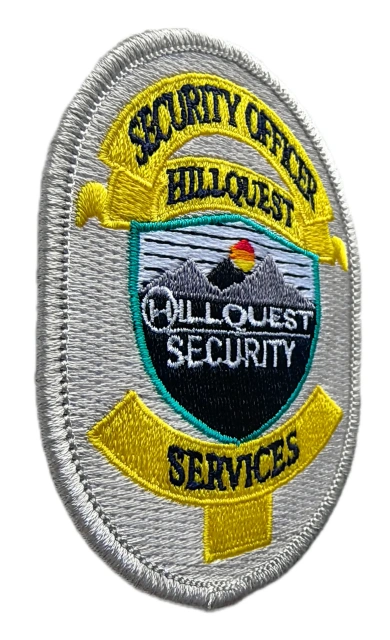 Custom Embroidered Patch Example: Hillquest Security Officer Emblem-Left Side