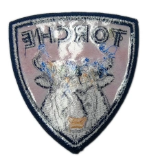 "TORCHE" Brand Bull & Flowers Display Sample Patch-Back Side