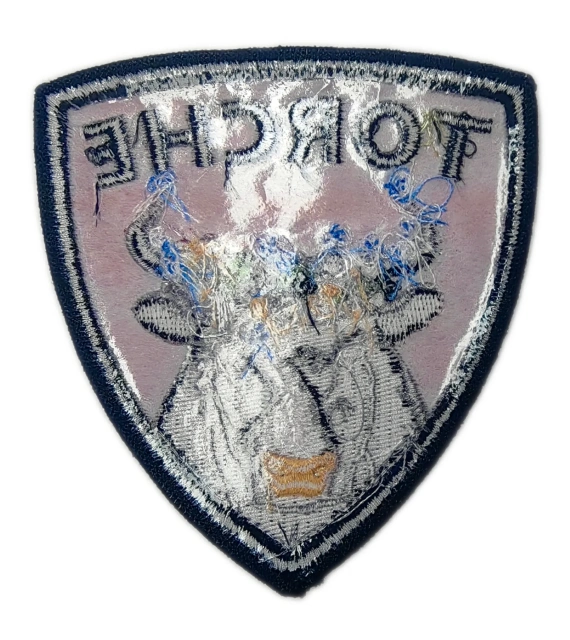 "TORCHE" Brand Bull & Flowers Display Sample Patch-Back Side