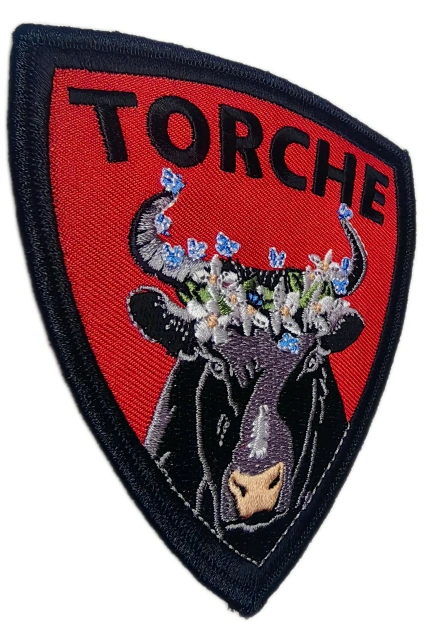 "TORCHE" Brand Bull & Flowers Display Sample Patch-Left Side