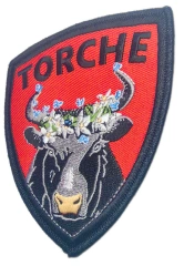 "TORCHE" Brand Bull & Flowers Display Sample Patch-Right Side