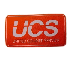 "UCS United Courier Service" Woven Display Sample Patch-Front Side
