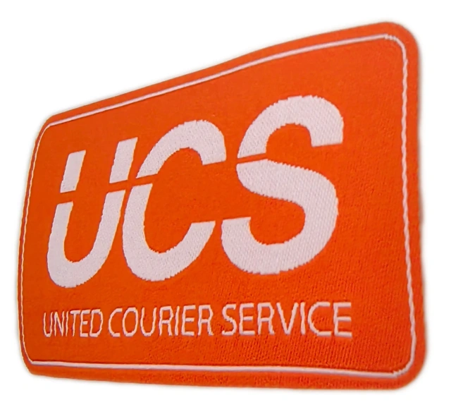 "UCS United Courier Service" Woven Display Sample Patch-Right Side