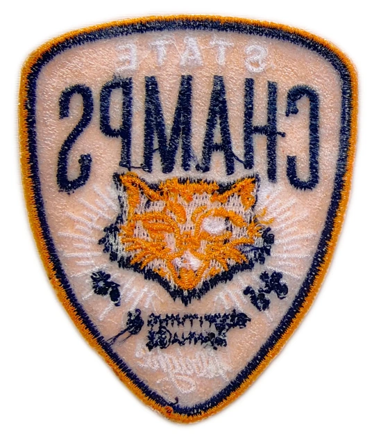 "State Champs" Wildcat Achievement Shield Patch-Back Side