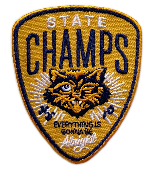"State Champs" Wildcat Achievement Shield Patch-Front Side