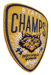 "State Champs" Wildcat Achievement Shield Patch-Left Side