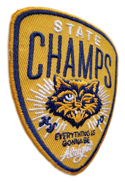 "State Champs" Wildcat Achievement Shield Patch-Left Side