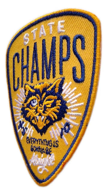 "State Champs" Wildcat Achievement Shield Patch-Right Side