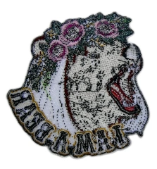"I Am A Bear" Bear with Flower Crown Embroidered Patch-Back Side