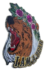 "I Am A Bear" Bear with Flower Crown Embroidered Patch-Left Side