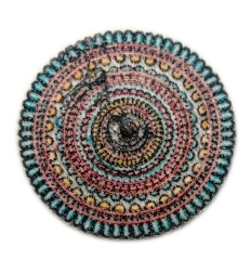 Colorful Circular Mandala Embroidered Patch-Back Side