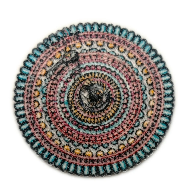 Colorful Circular Mandala Embroidered Patch-Back Side