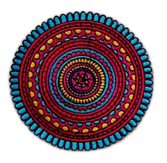 Colorful Circular Mandala Embroidered Patch-Front Side