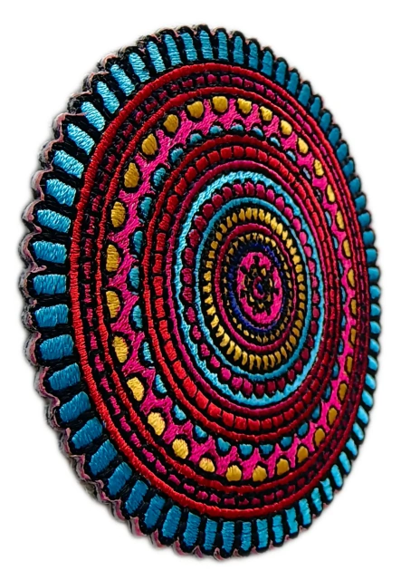 Colorful Circular Mandala Embroidered Patch-Left Side