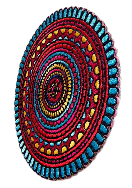 Colorful Circular Mandala Embroidered Patch-Right Side