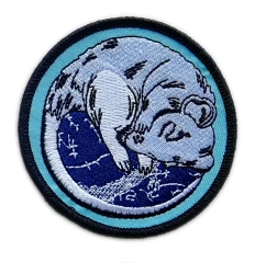 "Sleeping Dormouse" Travel & Rest Embroidered Patch-Front Side