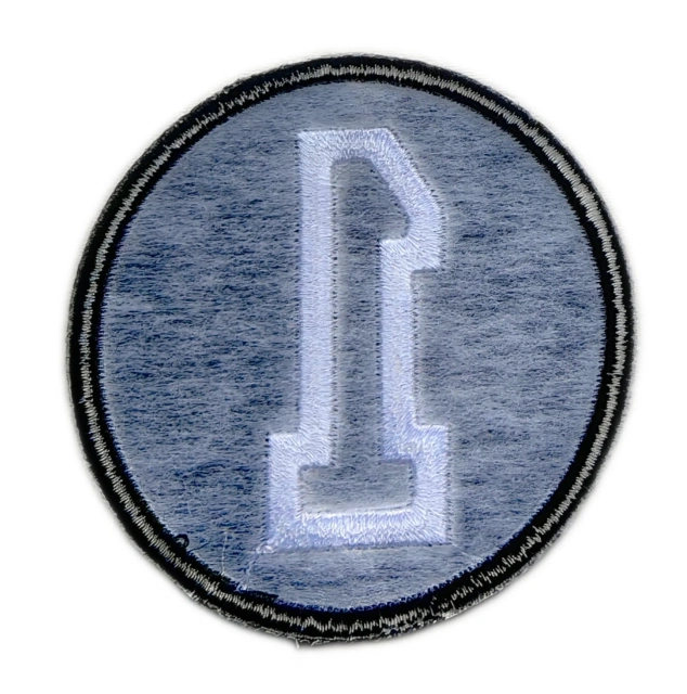 Classic Number 1 Varsity Style Embroidery Patch-Back Side