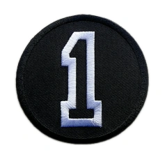 Classic Number 1 Varsity Style Embroidery Patch-Front Side