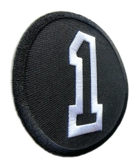 Classic Number 1 Varsity Style Embroidery Patch-Left Side