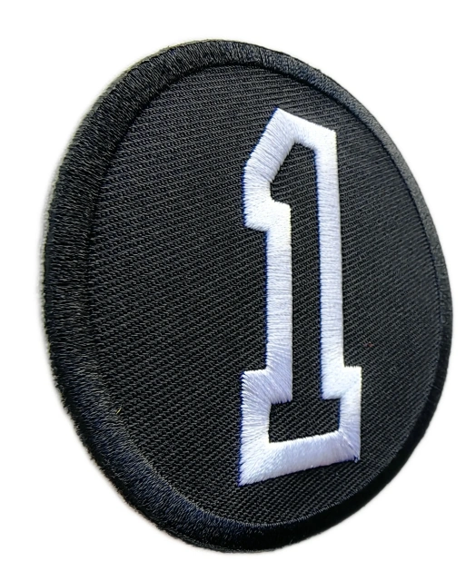 Classic Number 1 Varsity Style Embroidery Patch-Left Side