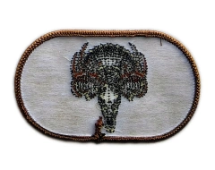 Wild Turkey Skull & Fan Hunting Embroidery Patch-Back Side